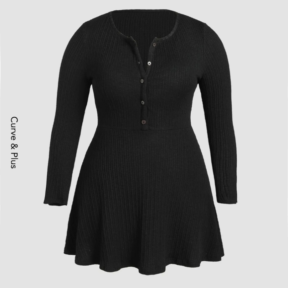 Cider Dresses Plus Size 3x Black Henley Dress Cider Poshmark